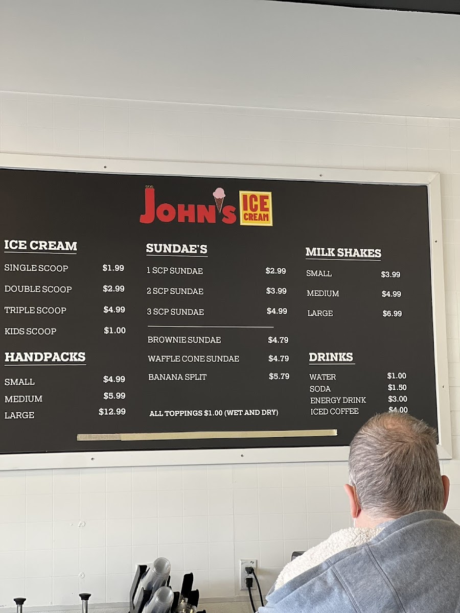 John's Ice Cream Menu - Image 1